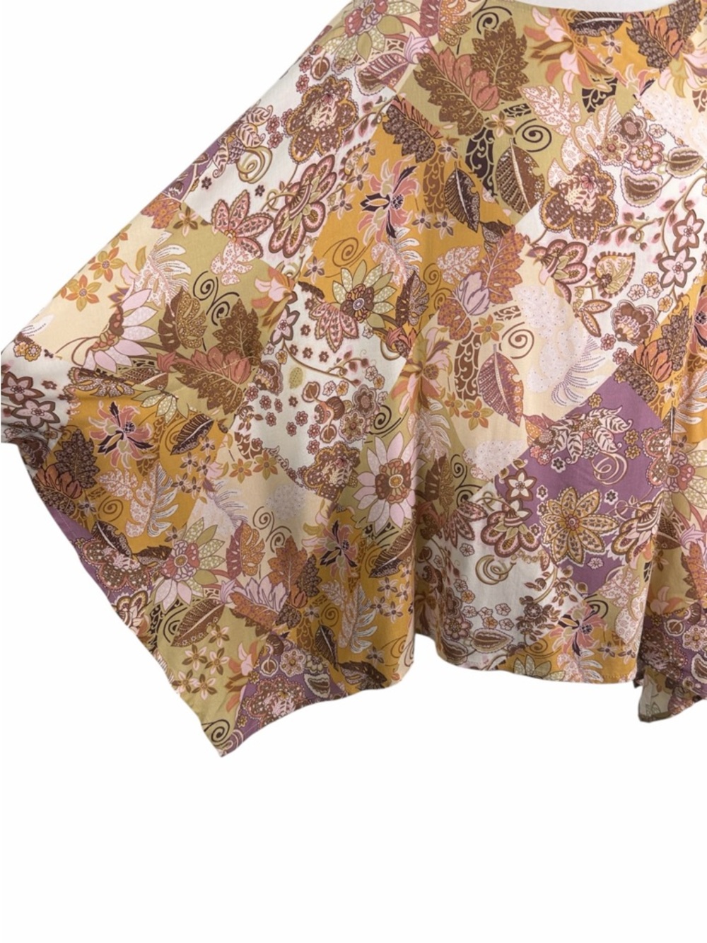 Andre by Unit Boho Floral Patchwork Tunic Flowy Dolman Sleeve Oversized Top Size - Picture 3 of 9